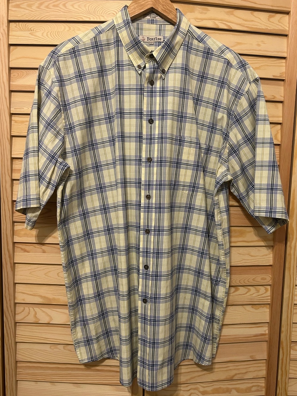 Foxfire Yellow & Blue Plaid Short-Sleeve Button-Down Shirt